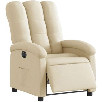 vidaXL Vidaxl - Sill&oacute;n Reclinable El&eacute;ctrico De Tela Crema