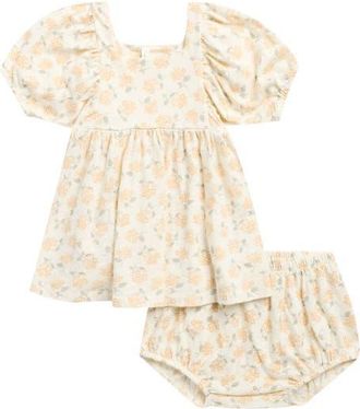 Rylee + Cru Drea Ditsy Floral Print Dress & Bloomers Set in Ivory at Nordstrom, Size 12-18M