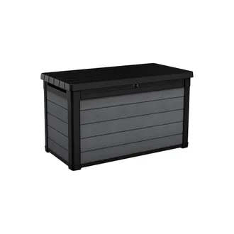 Dmora Cassapanca Outdoor Ajax, Baule Da Giardino, Contenitore Da Esterno, Panchina Contenitore Da Esterno, 123x62 H71 Cm, Antracite - Dmora