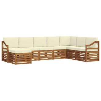 vidaXL Conjunto De Sof&aacute;s De Exterior Con Coj&iacute;n 8 Pcs Natural Y Crema Vidaxl