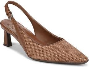 Naturalizer Tansy Slingback Kitten Heel Pump in Walnut Brown Faux Raffia at Nordstrom Rack, Size 5.5