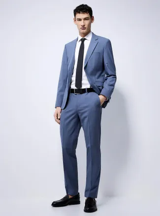 HUGO BOSS Mens Blue-grey stretch suit Extra slim fit