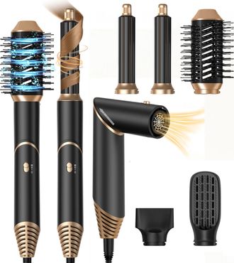 OEM Set De Secador Y Moldeador De Pelo 5 En 1: Moldeador, Secador De Pelo, Cepillo, Rizador, Cepillo De Aire Caliente Autom&aacute;tico, Cepillo Redondo, Secador