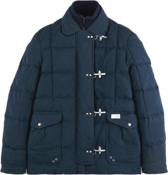 Fay Blue Quilted Toggle Classic Collar Jacket