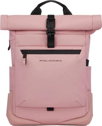 Piquadro Corner 2.0 Rolltop Rugzak - Heren - Rugzakken - Roze - ONE Size - Polyester - Tassen
