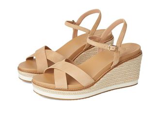 Cole Haan Cloudfeel Silvee Espadrille Wedges 75mm Womens Sandals Tuscan Sand Suede : 10 B - Medium, Leather/Rubber