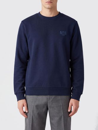 A.P.C. A. P.C. Felpa girocollo in cotone con logo tono su tono