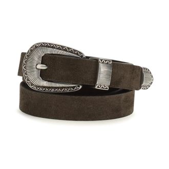 Brunello Cucinelli Su&egrave;de Riem met Doornsluiting - unisex - Accessoires - Bruin - Maat: 95 CM Su&egrave;de