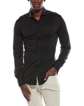 Brunello Cucinelli Slim Fit Silk-Blend Shirt