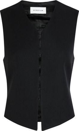 ARMARIUM Guia Wool and Satin Vest - Black - 44 (UK12 / M)