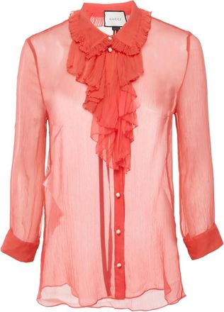 Gucci Zijden top met ruchedetail - Roze