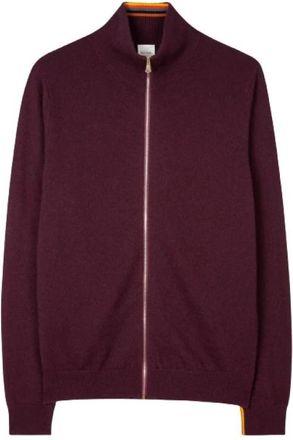Paul Smith Bourgondische Kasjmier Funnel Neck Vest - Heren - Cashmere truien - Rood - S - Kasjmier - Truien & Vesten