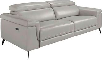 Angel Cerdá Sofá 3 plazas tapizado piel gris