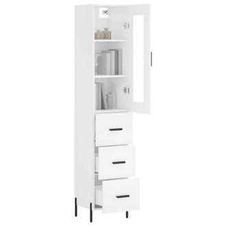 Berkfield Home Highboard White 34.5x34x180 cm Engineered Wood