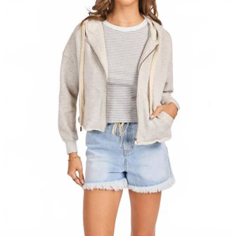 Sadie & Sage Nora Zip Front Hoodie In Heather Grey