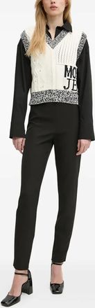 Moschino split-hem pants - women - Elastane/Polyester - 44 - Black