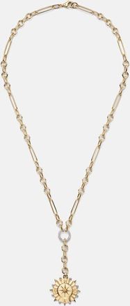 Foundrae Internal Compass Small 18kt gold pendant necklace with diamonds