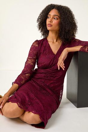 Roman Corded Lace Midi Dress