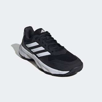 adidas Tennisschuh ADIDAS PERFORMANCE COURTJAM CONTROL 3 CLAY, Herren, Gr. 42,5, schwarz-weiss (core schwarz, cloud wei&szlig;, grau four), Synthetik, Textil, Schu