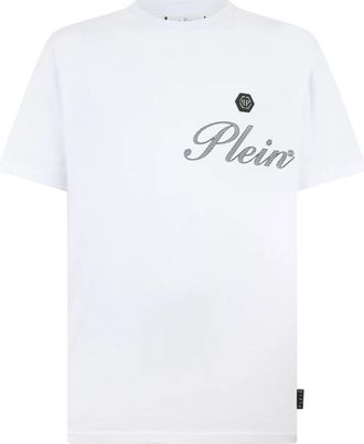 Philipp Plein Round Neck T-Shirt Signature - Heren - T-shirts - Wit - 3XL - Katoen - Tops