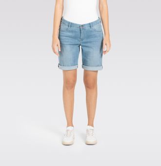 MAC Broeken Bermudas MAC, Damen, Gr. 36, N-Gr, blau (light blau washed), Denim/Jeans, Obermaterial: 97% Baumwolle, 3% Elasthan, gerade, Hosen Bermudas, aus sehr l
