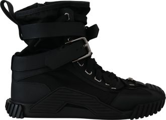 Dolce & Gabbana Sorrento Sneakers Nylon Black High Top Womens Shoes (Pre-Owned)