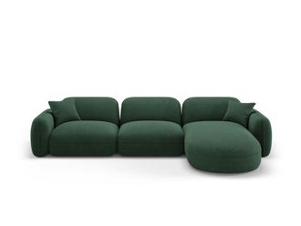 CXL by Christian Lacroix Sof&aacute; esquinero modular derecho 4 plazas de terciopelo verde