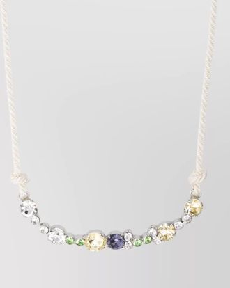 Forte_Forte braided necklace heart pendant faux jewel