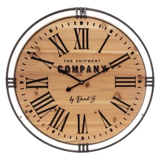 Atmosphera Atmosphera - Reloj colonial Metal Y Madera D. 58 Cm Cr&eacute;ateur DInt&eacute;rieur