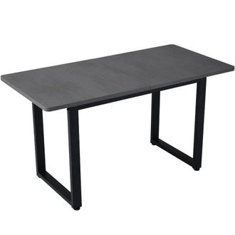 Urban Meuble Mesa de comedor de estilo industrial efecto hormig&oacute;n gris 140x70 cm