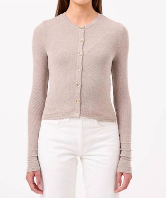 Goldie London Marina Ribbed Crop Cardigan In Oatmeal