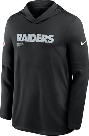 Nike Las Vegas Raiders Pure Fury Sideline Nike Mens Dri-FIT NFL Long-Sleeve Hooded Top in Black | 03B900A8D-P8B