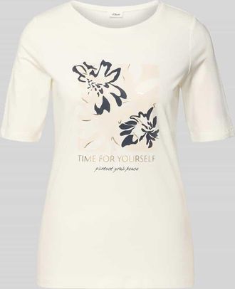 s.Oliver Red Label Regular Fit T-Shirt aus Baumwoll-Mix in Weiss, Größe 34