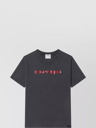 Courr&egrave;ges logo-print cotton t-shirt