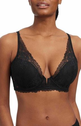 Skarlett Blue Minx Deep Plunge Lace Bra in Black at Nordstrom, Size 32Ddd