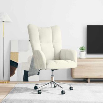 vidaXL Vidaxl - Sill&oacute;n De Relax De Terciopelo Color Blanco Crema