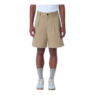 Noah Casual Shorts, male, Beige, Size: W32 Single-Pleat Shorts