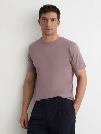 Reiss Mauve Cotton Crew Neck T-shirt, Xxl