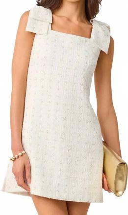 Lilly Pulitzer Anders Skirted Shift Romper In Resort White Flower Pearl Embellished Boucle