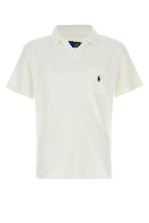 Ralph Lauren White Solid Shirt Collar Polo