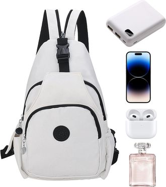 Generic Waterproof Sling Bag - Adjustable Backpack | Compact Shoulder Bag with Multiple Pockets for Lunch Box Drinks Wallet Phone, Perfect for Outdoor Travel 