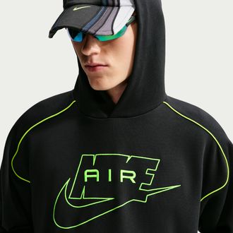 Nike Mens Air Fleece Pullover Hoodie in Black | IF1266-011
