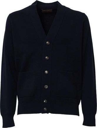 FILIPPO DE LAURENTIIS Milano Rib Vest - Heren - Truien - Blauw - Maat: M Zijde