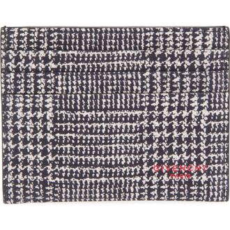 Givenchy New Goatskin Leather Card Holder in Black/white at Nordstrom