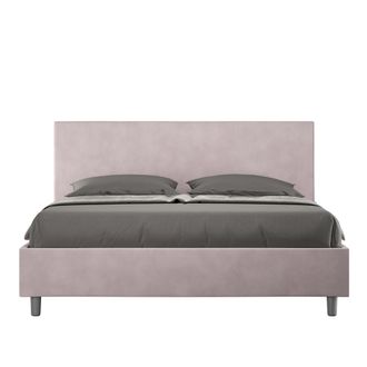 ITYhome Letto Matrimoniale Rivestito In Microfibra - Adele - Dimensione Rete: 160x200 - Colore: Glicine - Tipologia Letto: Con Rete