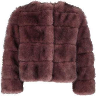 DIEGO M Bomberjack met Animalier-intarsia - Dames - Jassen - Paars - Maat: M Zijde