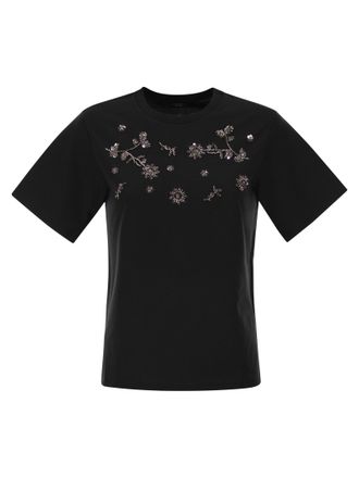 Max Mara Weekend Maxmara Wkdagile Jersey T Shirt With Print And Embroidery