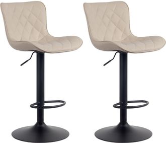 Clp Set De 2 Taburetes De Bar Emma Crema Simil Cuero