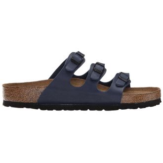 Birkenstock Florida Soft Footbed Birko-Flor Unisex Slides Sandals - Blue - Size:UK 4.5