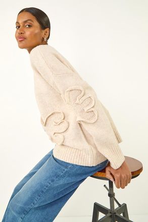 Roman Cornelli Floral Textured Knit Jumper